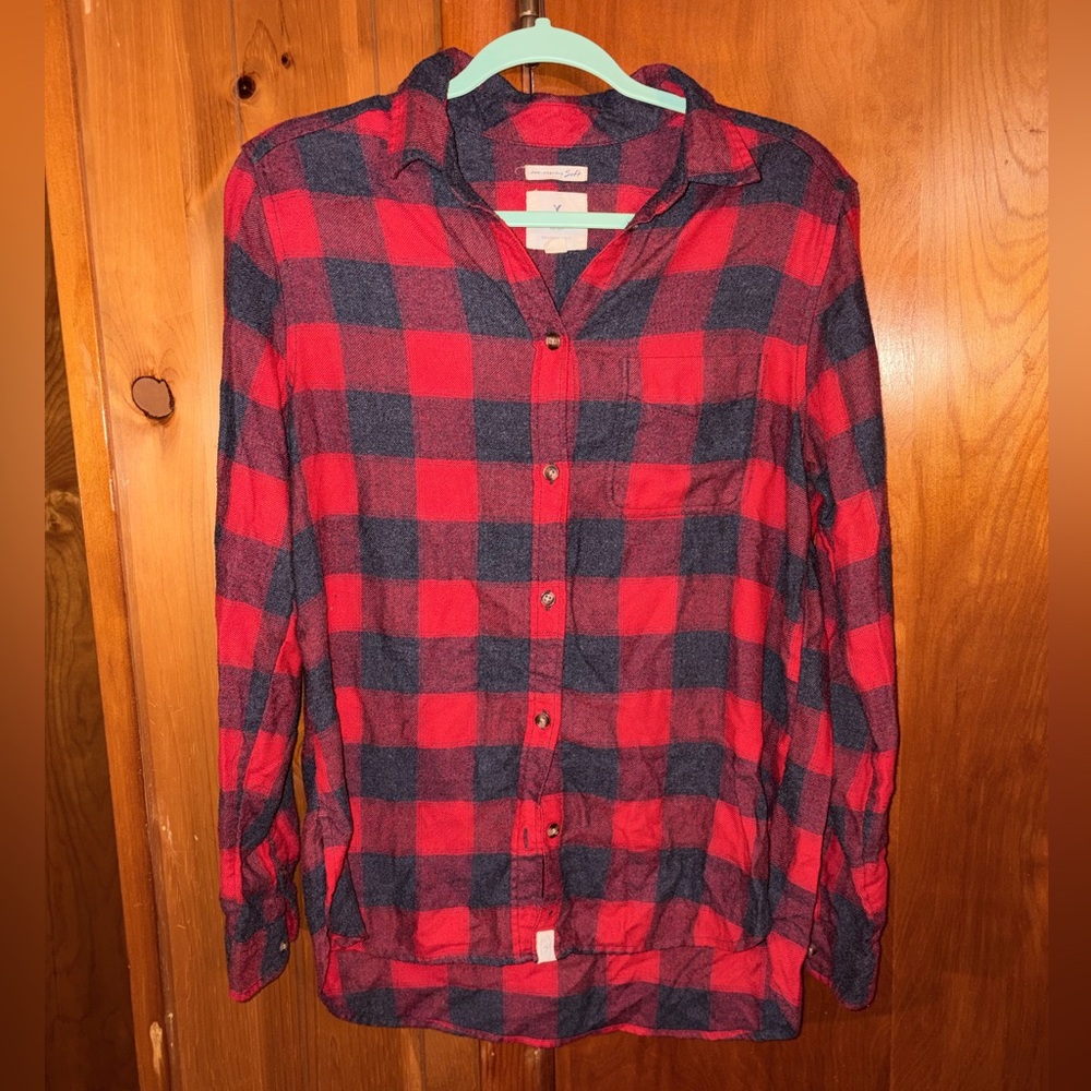 American Eagle Ahh-Mazingly Soft Boyfriend Fit Flannel | Plaid | Medium